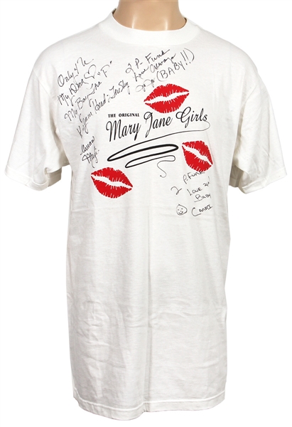 Mary Jane Girls Signed T-Shirt (3) with Black Garter Belt