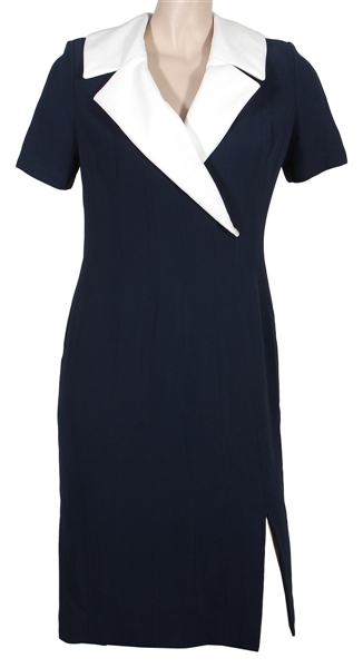 Princess Diana of Wales Owned & Worn Bruce Oldfield Couture Navy Blue Coat Dress