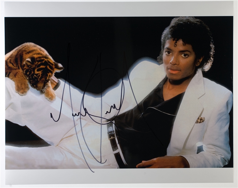 Michael Jackson Signed 16 x 20 "Thriller" Metallic Print