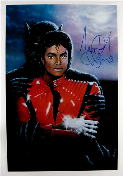 Michael Jackson Signed 16 x 20 Original "Thriller" Artwork on Canvas