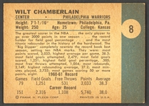 1961 Fleer #8 Wilt Chamberlain Rookie Card