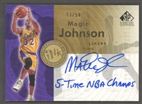 2005-2006 Magic Johnson Inkredible Inkscriptions “5-Time NBA Champs” SP Authentic Autographs (13/50)