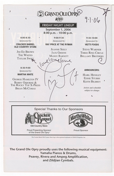 Taylor Swift Vintage Signed Concert Program