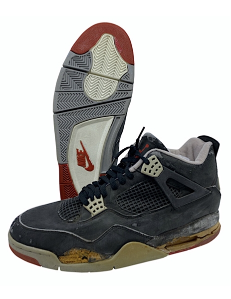 Lot Detail 1989 1990 Michael Jordan Chicago Bulls Nike Air Jordan IV Game Worn Sneakers MEARS