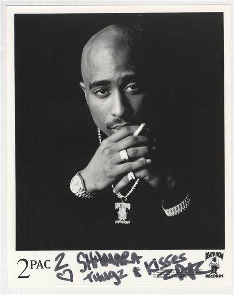 Tupac Shakur Signed & Inscribed Original Death Row Records Publicity Photograph JSA