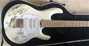 Rolling Stones Keith Richards Signed & Lyrics Inscribed Music Man Guitar Photo Proof
