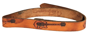 Elvis Presleys Owned and Worn Hand Tooled Leather Belt