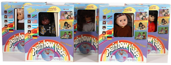 Michael Jackson Owned Collection of Five Rainbow Kids Dolls