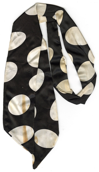 Prince Stage Worn Black Scarf with White Polka Dots