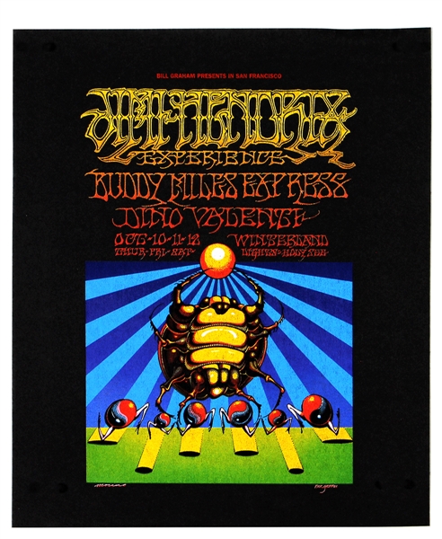 Jimi Hendrix Experience 1969 Original Concert Poster Pellon