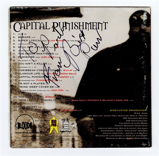 Big Pun Signed & Inscribed "Capital Punishment" CD Booklet
