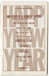 Jimi Hendrix/Grateful Dead Original 1970 FIllmore East Concert Program
