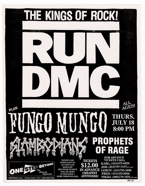 Run DMC Original Concert Flyer Circa Kings of Rock
