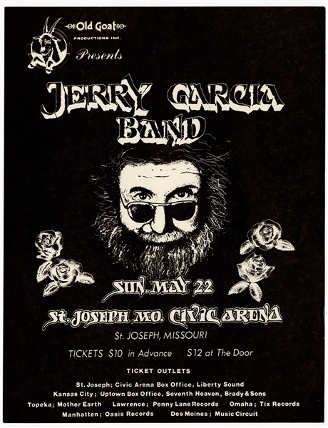Jerry Garcia Band Original St. Josephs Concert Handbill Flyer