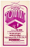 The Who "Tommy Rock Opera" Original Aquarius Theater Concert Handbill