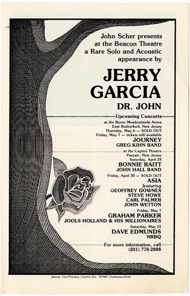 Jerry Garcia and Bobby Weir Original Concert Programs