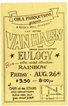 Van Halen with Eulogy and Rainbow Original 1976 Concert Flyer