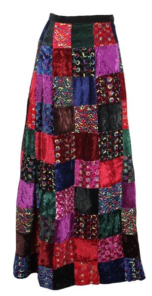 Janis Joplin Owned and Worn Multicolored Patch Skirt