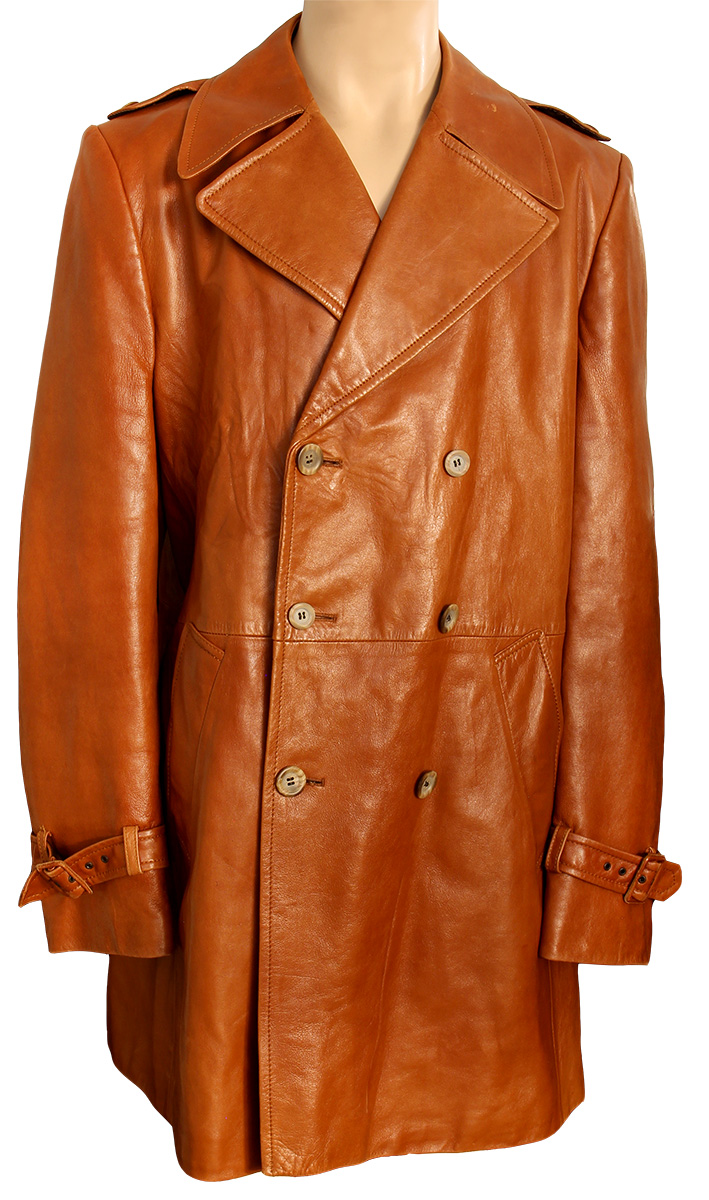 Elvis Presley Owned and Worn Brown Leather Trench Coat | Barnebys
