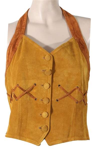 Janis Joplin Owned and Worn Brown Leather Top