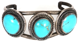 Jimi Hendrix Owned and Worn Silver and Turquoise Bracelet