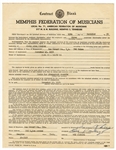 Elvis Presley and Sam Phillips Signed 1954 Sun Records Contract JSA