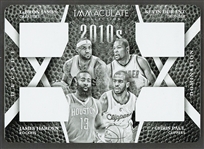 2015 Immaculate Collection #20 Decade of Dominance Quads LeBron James, Kevin Durant, James Harden, and Chris Paul Black Printing Plate (#1/1)