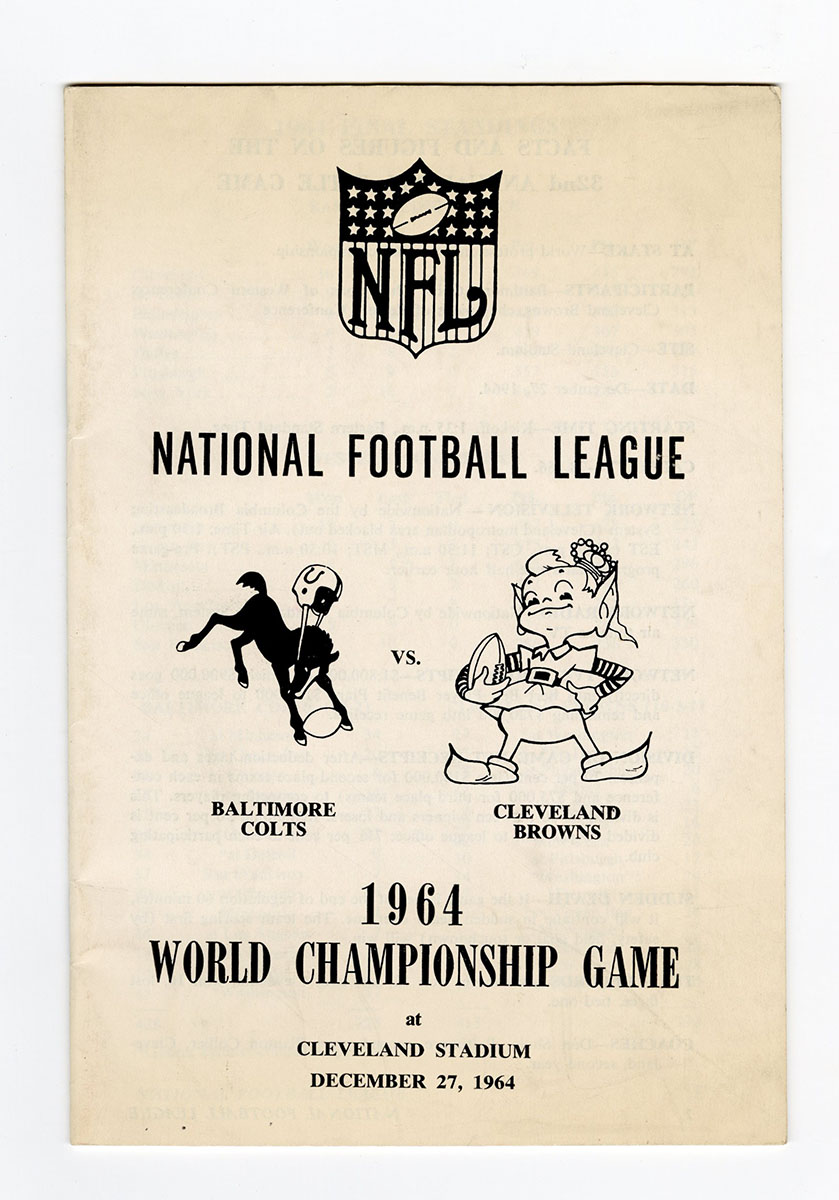 Lot Detail - 1964 NFL Championship Game Media Guide - Baltimore Colts vs  Cleveland Browns