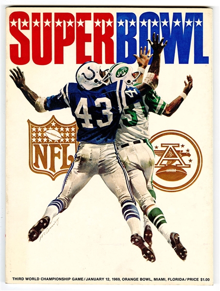 1969 Super Bowl III Program Jets vs Colts (Joe Namath)