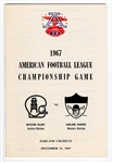1967 AFL Championship Game Media Guide – Houston Oilers vs Oakland Raiders