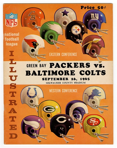 1965 Green Bay Packers vs Baltimore Colts NFL Football Program        