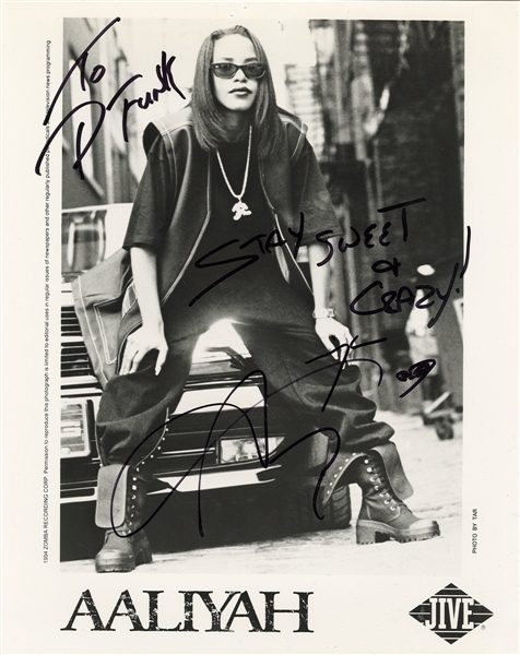Aaliyah Signed & Inscribed Promotional Photograph