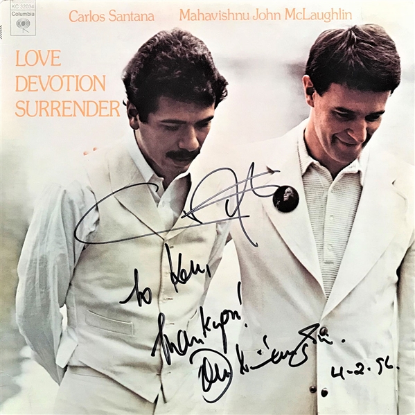 Carlos Santana & John McLaughlin Signed “Love Devotion Surrender” Album REAL