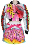 Nicki Minaj "Pink Friday Tour" Stage Worn Jeremy Scott Custom Denim Graffiti Jacket and Shorts