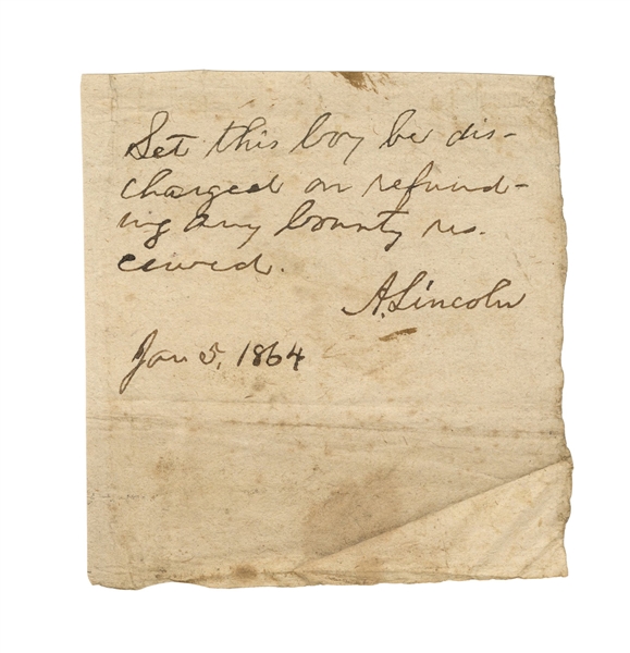 Abraham Lincoln Handwritten and Signed Document JSA