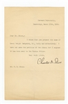 1896 Charles W. Eliot Signed Letter 1896 (Harvard University President)
