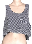 Miley Cyrus Owned and Worn Navy Blue and White Sleeveless Top