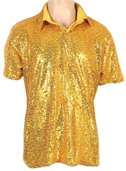 Little Richard Owned and Worn Short-Sleeved Gold Shirt with Collar