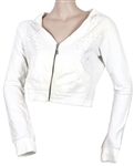 Jennifer Lopez Signed, Owned and Worn White Diamante Hoodie