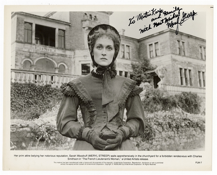 Meryl Streep Signed & Inscribed "French Lieutenants Woman" Original Movie Still Photograph