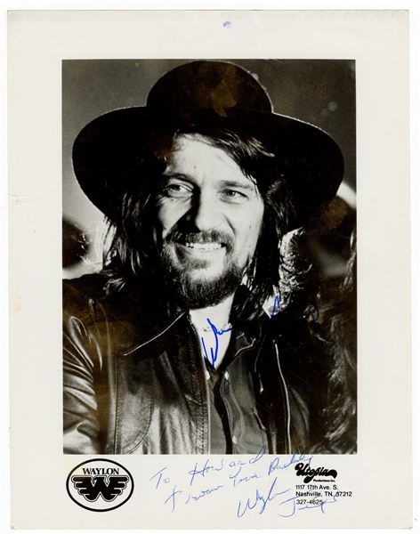 Waylon Jennings Signed & Inscribed Promotional Photograph