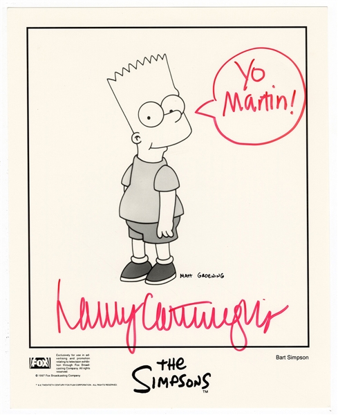 Nancy Cartwright Signed & Inscribed "Simpsons" Promotional Photo