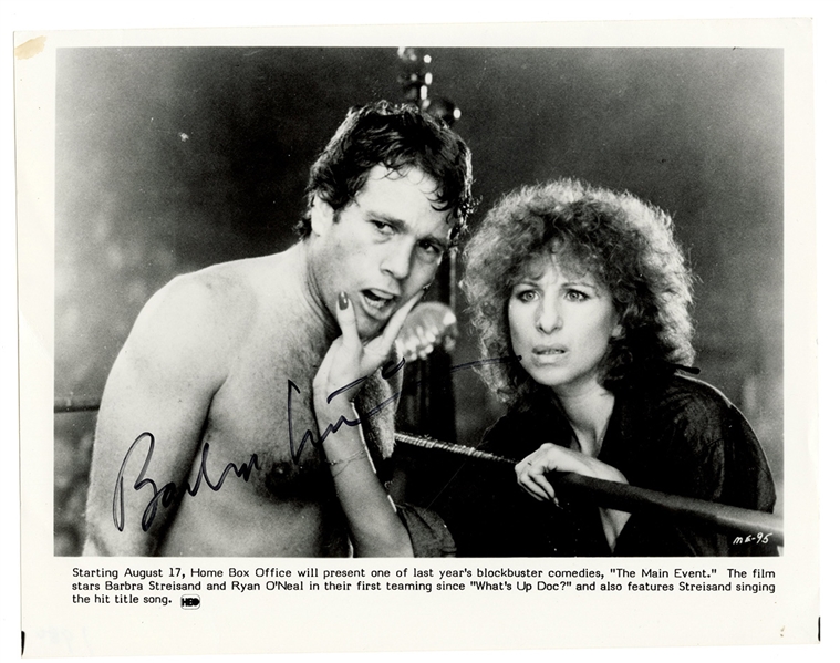 Barbra Streisand Signed "Main Event" Promotional Movie Still Photograph