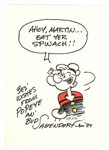 Bud Sagendorf Signed & Inscribed "Popeye" Drawing