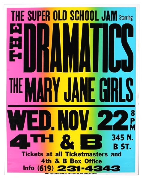 Mary Jane Girls/The Dramatics Original Cardboard Concert Poster