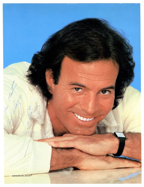 Julio Iglesias Signed & Inscribed Promotional Photograph