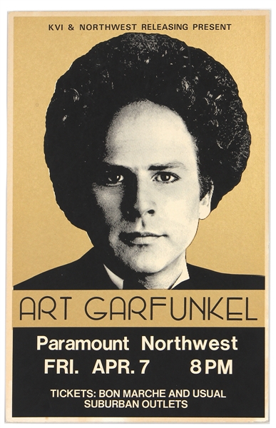 Art Garfunkel Original Pacific Northwest Cardboard Concert Poster