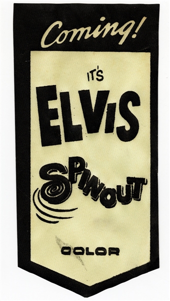 Elvis Presley Original "Spin Out" Original White Movie Badge