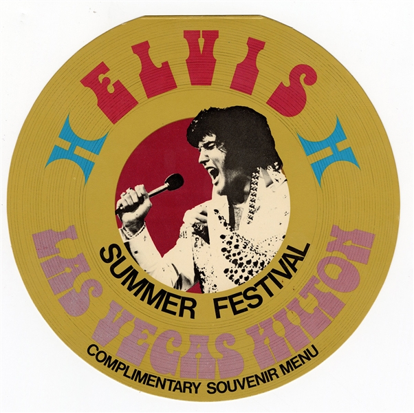 Elvis Presley 1970s Original Summer Festival Las Vegas Hilton Menu