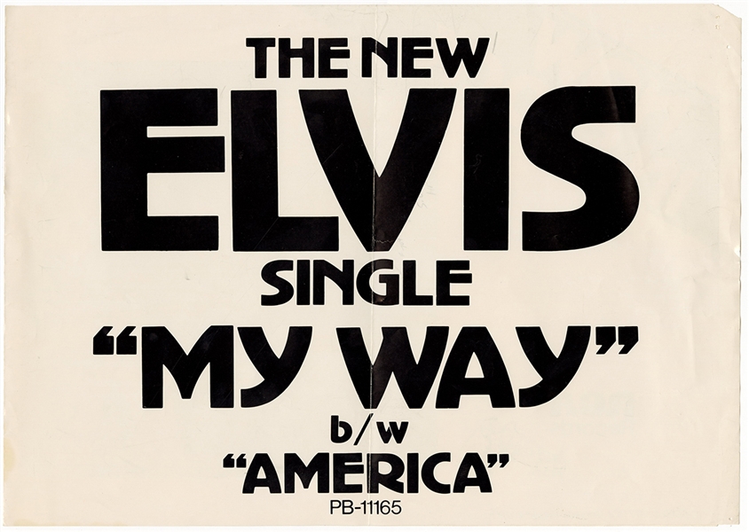 Elvis Presley Original "My Way" Promotional Poster